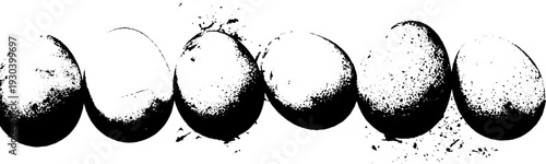 High contrast stencil style of egg grader rollers in abstract art design