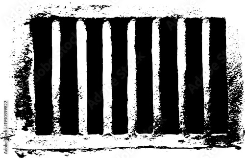 High contrast abstract feed trough grate stencil design for posters and cards