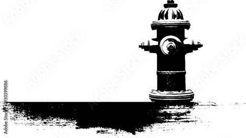 Vintage fire hydrant silhouette in stencil style for retro design and urban decor