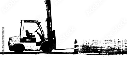 Forklift fork tips in stencil style for industrial design and urban decor