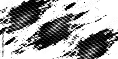 A dynamic abstract pattern created with halftone dots, featuring bold, dark brush strokes. eps 10