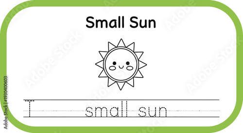 Cute Small Sun Drawing for Kids Learning to Write