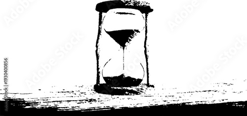 Abstract hourglass silhouette in high contrast stencil style