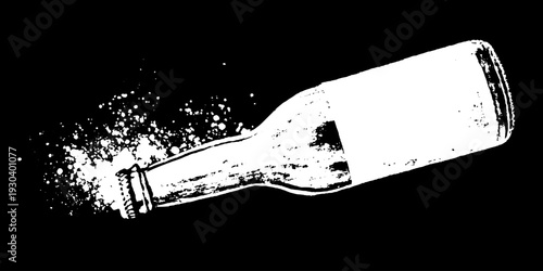 Abstract stencil ketchup bottle cap with high contrast design for creative projects