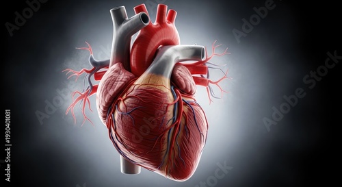 Human heart anatomy medical illustration