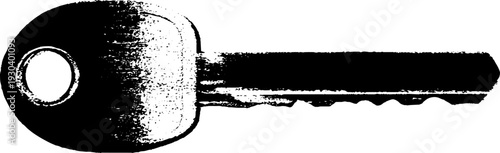 High contrast grunge key fob button stencil for retro design