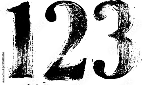 Abstract high contrast stencil style digits for design and print projects