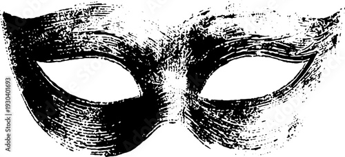 Vintage carnival mask with high contrast stencil for festive design