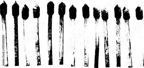 Marshmallow stick notch stencil design in high contrast for decoration