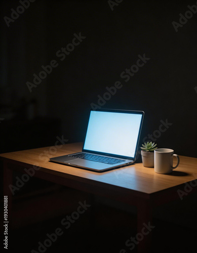 laptop on table
