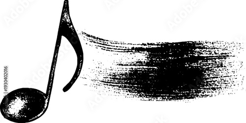 Abstract high contrast music note design - stencil style for creative projects