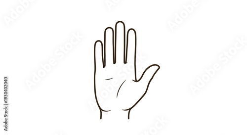 Open Hand Palm Line Illustration Human Gesture Outline Icon