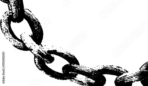 High contrast necklace chain stencil art for grunge design projects