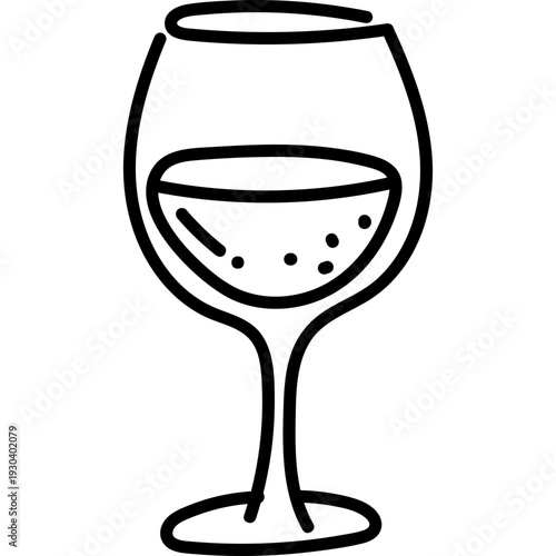 Hand Drawn Wine Glass Icon