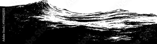 Abstract ocean horizon in high contrast stencil style for design and decoration