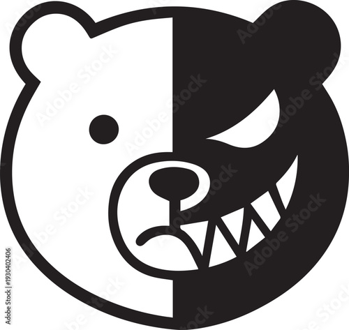 Monokuma bear vector illustration