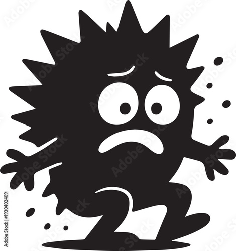 Sad cartoon character vector illustration