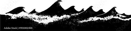 High contrast abstract waves in stencil style for art and design