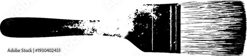 High contrast paint brush silhouette stencil for artistic designs