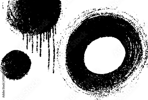 Abstract high contrast paint palette stencil design for artistic inspiration