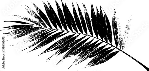 Palm leaf stencil design with grunge surf vibe for posters