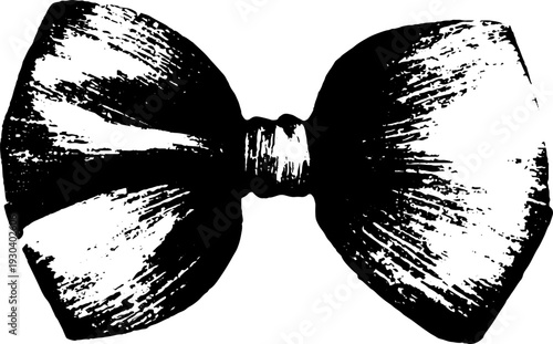 Abstract farfalle pasta bow in high contrast stencil art for culinary design