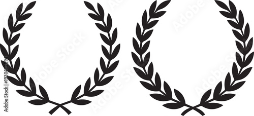 Two laurel wreath vector illustrations