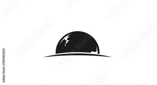 Black Bowler Hat Silhouette Icon.