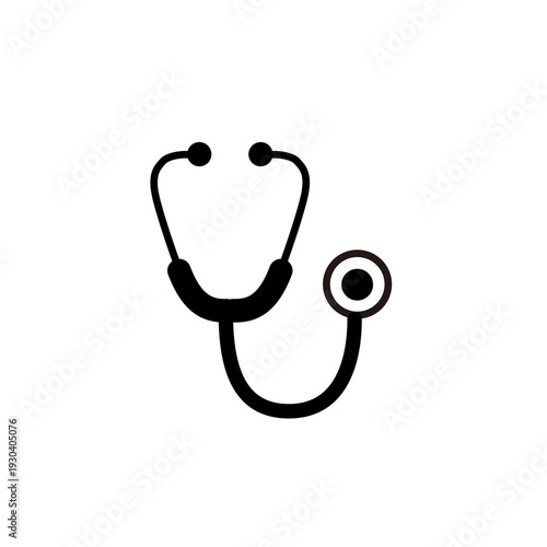 Stethoscope simple line art medical icon