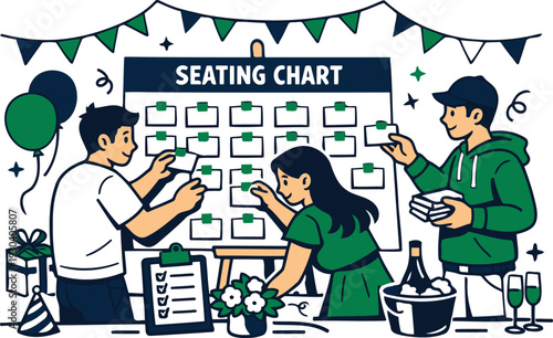 planning event seating arrangement with guests