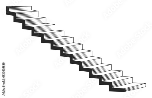 Simple Black and White of a Staircase