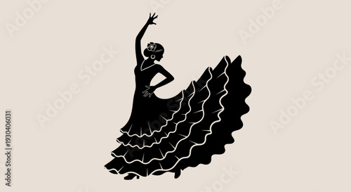 Flamenco Dancer Silhouette – Spanish Traditional Dance Vector Illustration
