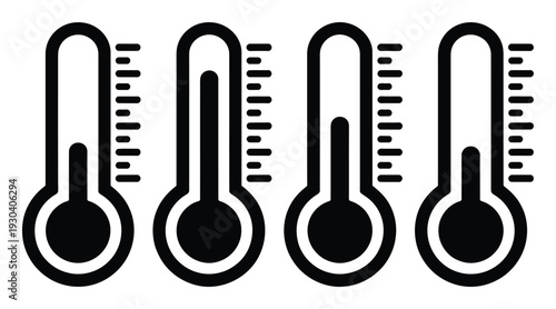 Thermometer Icons Temperature Measurement Vector Illustration