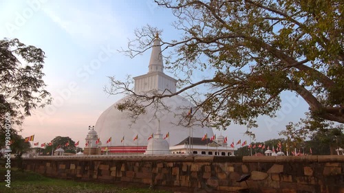 Evening at the old dagoba of Ruvanvelisey. Anuradhapura. Sri Lanka