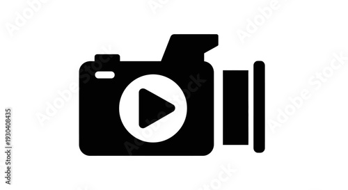 Camera with play button icon.