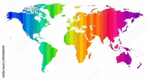Colorful World Map Illustration Graphic.