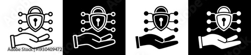 Safety Icon In Flat Version On Black And White Background