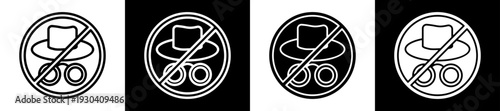 Hacker Icon In Flat Version On Black And White Background