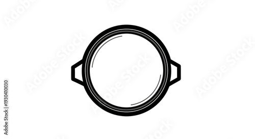 Black metal pot lid handle.