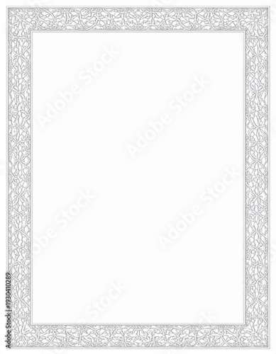 White arabesque patterned frame