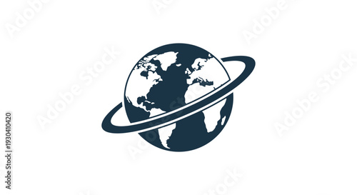 Saturn Planet Ring System Icon.