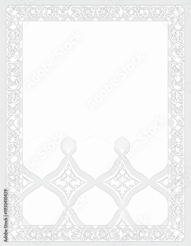 White arabesque patterned frame