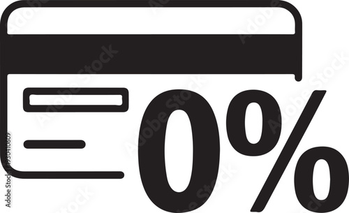 A black and white graphic of a credit card with a zero percent interest rate
