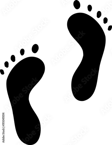 Foot print Human foot mark. Human tracks. 