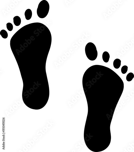 Foot print Human foot mark. Human tracks. 
