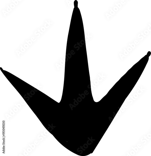 Bird paw foot Print mark, chicken mark silhouette