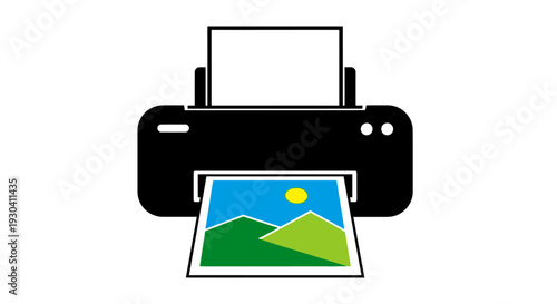Inkjet Printer Printing Colorful Photo.