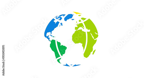 Globe Earth Planet World Map Icon.