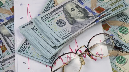 Wallpaper Mural US dollars spinning in a circle. View from above. Torontodigital.ca