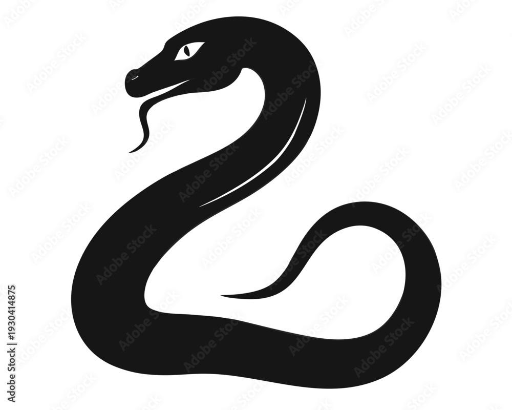 Fototapeta premium Cobra Snake Silhouette Vector Design Illustration